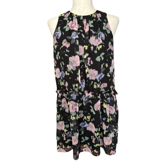 Likely Black Floral Print Chiffon Ruffled Dress Size 2 - Picture 2 of 10